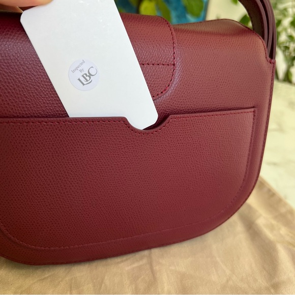 NWT Senreve Cadence Crossbody Italian Pebbled Leather Merlot Burgundy Red Gold - Picture 7 of 16